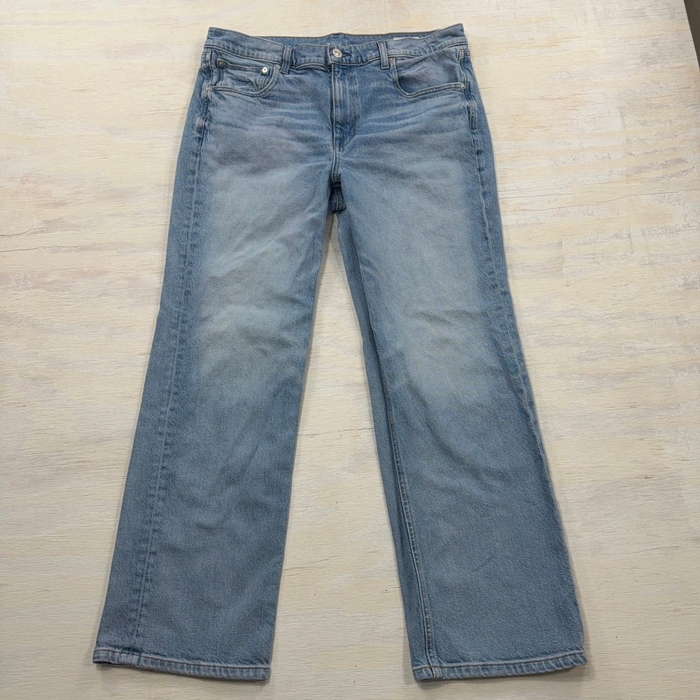 AYR Jeans The Roadie 32 High Rise Straight Leg Light Wash Blue Women